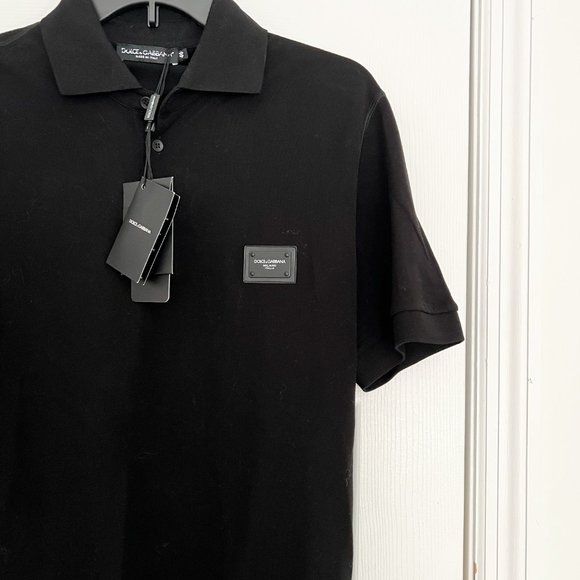 Dolce&Gabbana Men’s Logo Plaque Polo Shirt - Picture 4 of 8